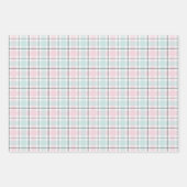 Pastel Pattern of Pink, Mint, Gray Plaid & Stripes Inpakpapier Vel (Voorkant 3)