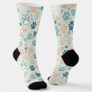 Pastel Paw Print Sokken – Stijlvol voor dierenlief