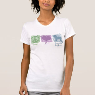 Pastel Peace, Love en Brussels Griffons T-shirt
