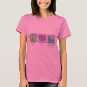 Pastel Peace, Love en Yorkshire Terriers T-shirt