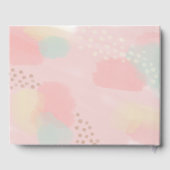 Pastel Peach Abstract Art Weddenschap Gastenboek (Achterkant)