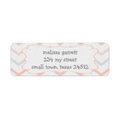 Pastel Peach and Grey Zig Zag Etiket (Voorkant)
