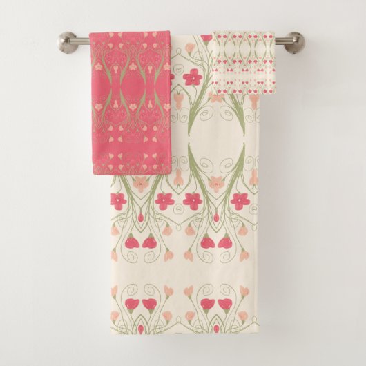 Pastel Peach avec rose et vert (En situation)