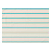 Pastel Peach & Blauwgroen Stripesbeige Tafelkleed (Voorkant (Horizontaal))