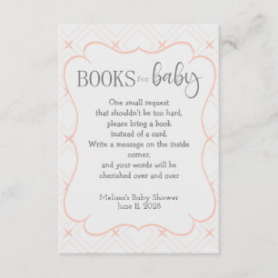 Pastel Peach en Cream Geometric Boeken voor Baby Informatiekaartje