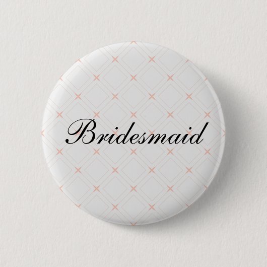 Pastel-peach en Cream Geometric Bridesmaid Ronde Button 5,7 Cm (Voorkant)