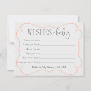 Pastel Peach en Cream Geometric Wishes for Baby