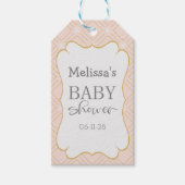 Pastel Peach en Gold Geometric Cadeaulabel (Voorkant)