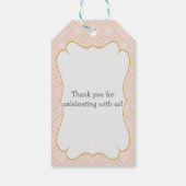 Pastel Peach en Gold Geometric Cadeaulabel (Achterkant)