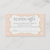 Pastel Peach en Gold Geometric Diaper Raffle Informatiekaartje (Voorkant)