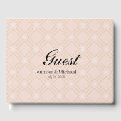 Pastel Peach en Gold Geometric Gastenboek (Voorkant)