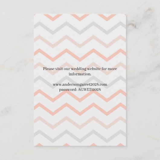 Pastel Peach en Gold Geometric Informatiekaartje (Achterkant)