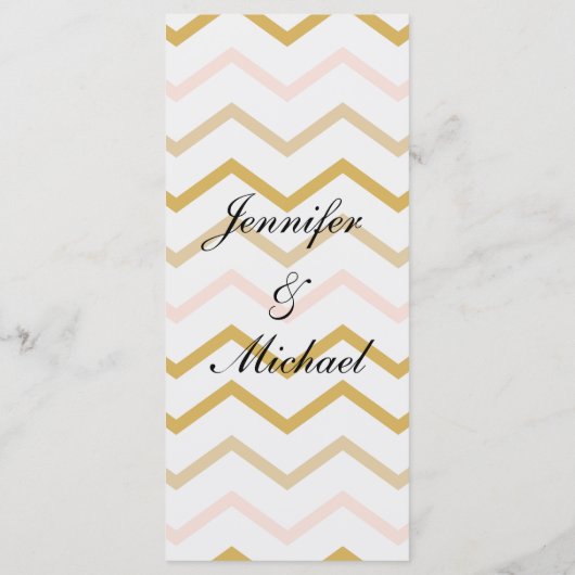 Pastel Peach en Gold Geometric Menu (Achterkant)