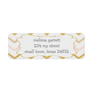 Pastel Peach en Gold Zig Zag Etiket