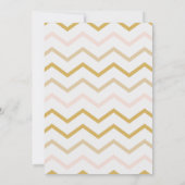 Pastel Peach en Gold Zig Zag Shower Invitation (Achterkant)