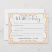 Pastel Peach en goudgeometrische wensen voor Baby (Voorkant)