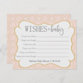 Pastel Peach en goudgeometrische wensen voor Baby (Voorkant / Achterkant)
