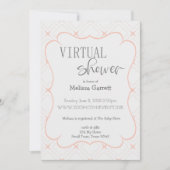 Pastel Peach et Cream Invitation à la douche virtu (Devant)