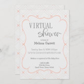 Pastel Peach et Cream Invitation à la douche virtu (Devant / Derrière)