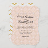 Pastel Peach et Gold Faire-part de mariage géométr (Devant / Derrière)