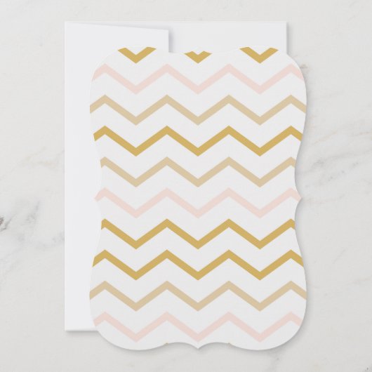 Pastel Peach et Gold Faire-part de mariage géométr (Dos)