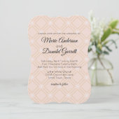 Pastel Peach et Gold Faire-part de mariage géométr (Debout devant)