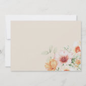 Pastel Peach Floral Aquarelle Baptême Invitation (Dos)