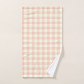Pastel Peach Gingham Buffalo Check Pset Pattern Bad Handdoek (Handdoek)