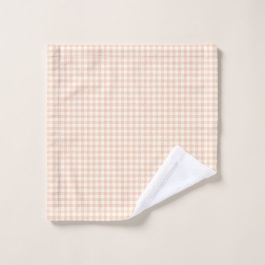 Pastel Peach Gingham Buffalo Check Pset Pattern Bad Handdoek (Wasdoekje)