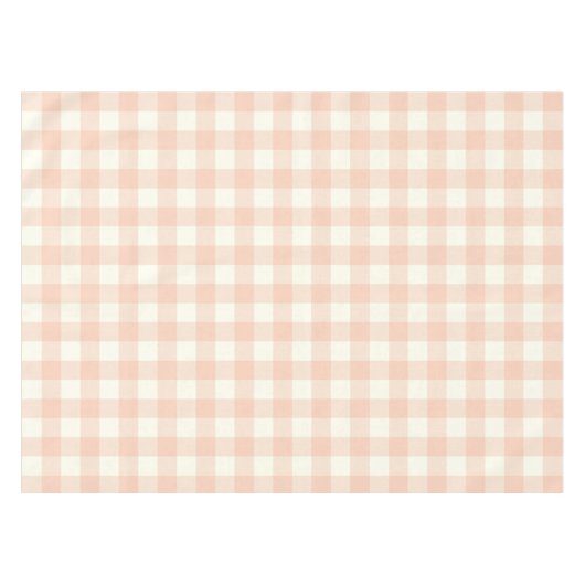 Pastel Peach Gingham Buffalo Check Pset Pattern Tafelkleed (Voorkant (Horizontaal))