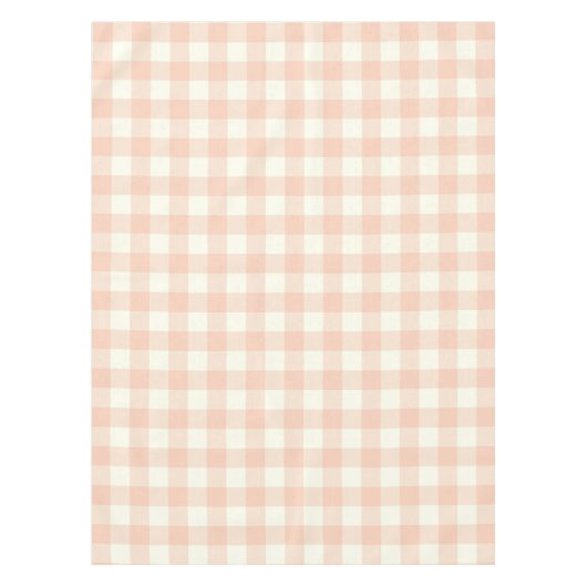 Pastel Peach Gingham Buffalo Check Pset Pattern Tafelkleed (Voorkant)