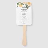 PASTEL PEACH GRAY PEONY FLORAL WEDDING PROGRAMMA HANDWAAIER (Voorkant)