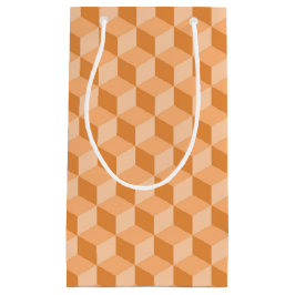 PASTEL PEACH ORANJE GEOMETRISCHE KUBPATRONEN KLEIN CADEAUZAKJE