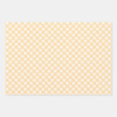 Pastel Peach Oranje Gingham Check Pset Pattern Inpakpapier Vel (Voorkant 3)