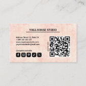 Pastel Peach QR Code Yoga Loyaliteit Kaart (Achterkant)