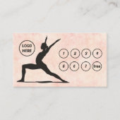 Pastel Peach QR Code Yoga Loyaliteit Kaart (Voorkant)