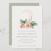 Pastel Peach Rose Floral Bunch 2e Invitation d'ann (Devant / Derrière)