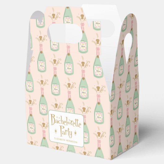 Pastel Peachy Bachelorette Party Sparkle Bedankdoosjes (Geopend)