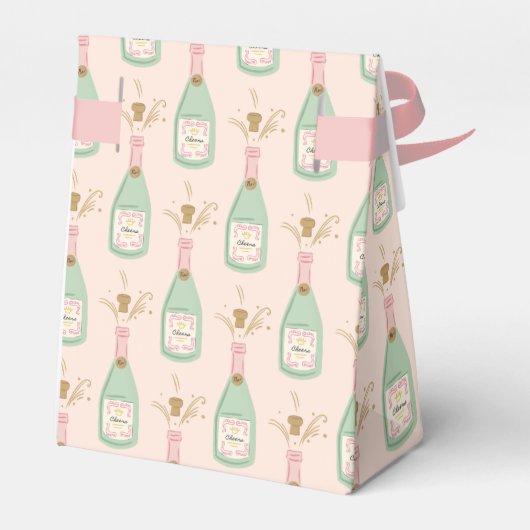 Pastel Peachy Bachelorette Party Sparkle Bedankdoosjes (Achterkant)