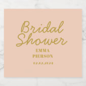 Pastel Peachy Vrijgezellenfeest Sparkling Wijnetiket (Enkel label)