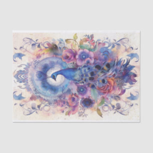 Pastel Peacock en Bloemen Tissuepapier