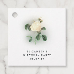 Pastel Pearl gekleurd Roos en Damask Bedankjes Labels