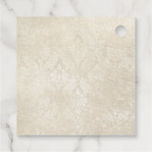 Pastel Pearl gekleurd Roos en Damask Bedankjes Labels (Achterkant)