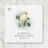 Pastel Pearl gekleurd Roos en Damask Bedankjes Labels (Voorkant)