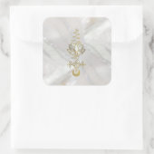 Pastel Pearl Unalome Lotus Symbol Vierkante Sticker (Tas)