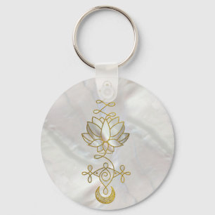 Pastel Pearl Unalome Lotus Symbool Sleutelhanger