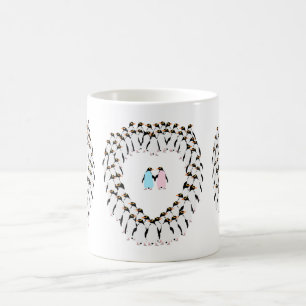 Pastel Penguins hart cup Koffiemok
