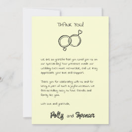 Pastel Penmanship Bedankkaart Roombotercreme Kaart