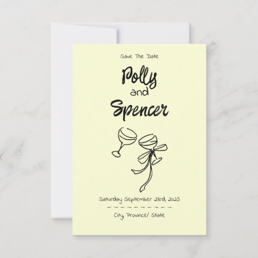 Pastel Penmanship Bewaar de datum Buttercream (Voorkant)