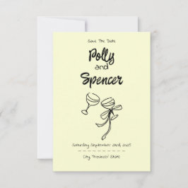 Pastel Penmanship Bewaar de datum Buttercream